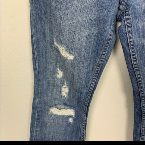 PINK VS Denim Flare Distressed Blue Sz: 25 - Picture 4 of 8